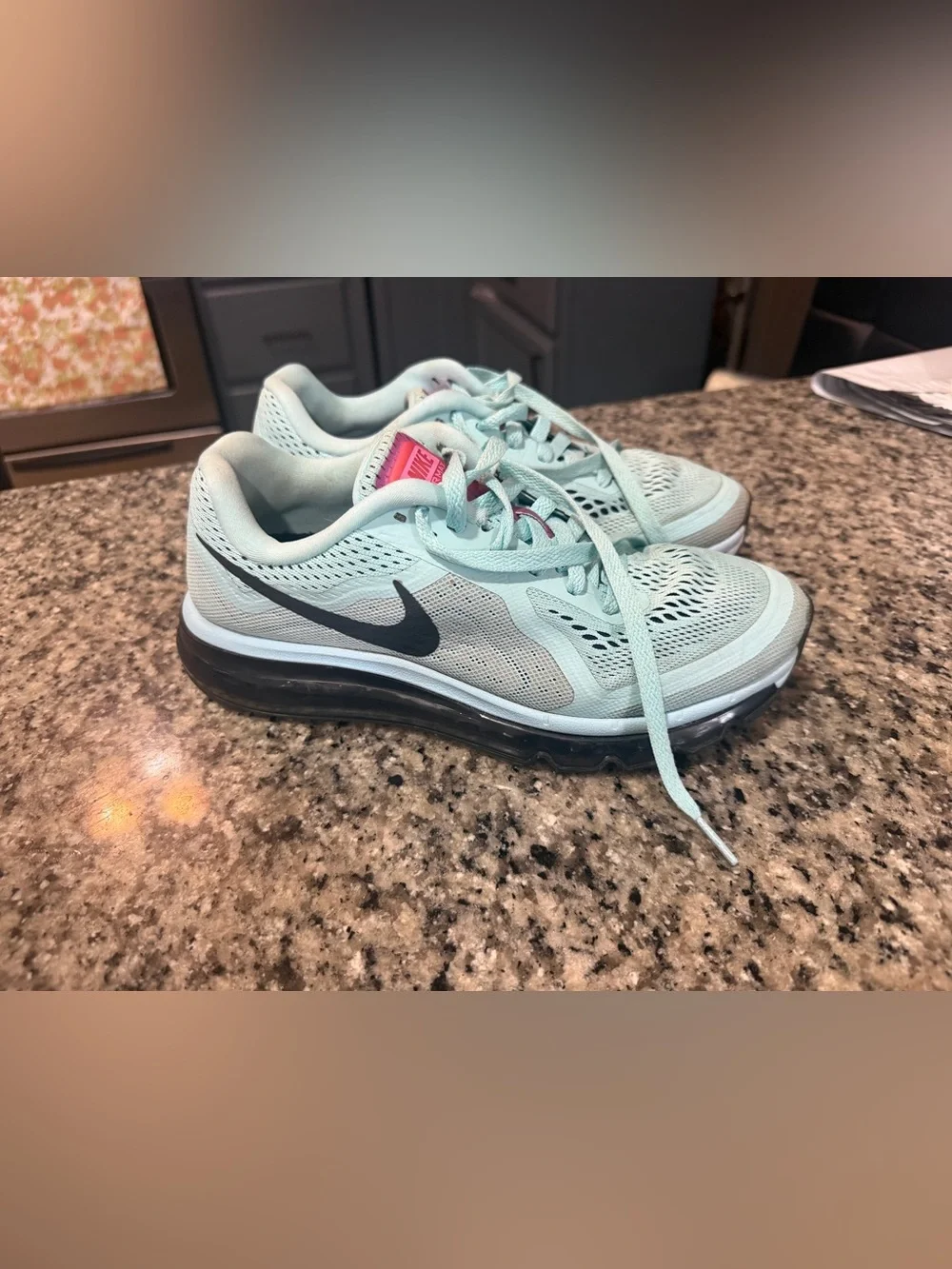 Nike Kids Light Teal Sneakers with Pink Accents